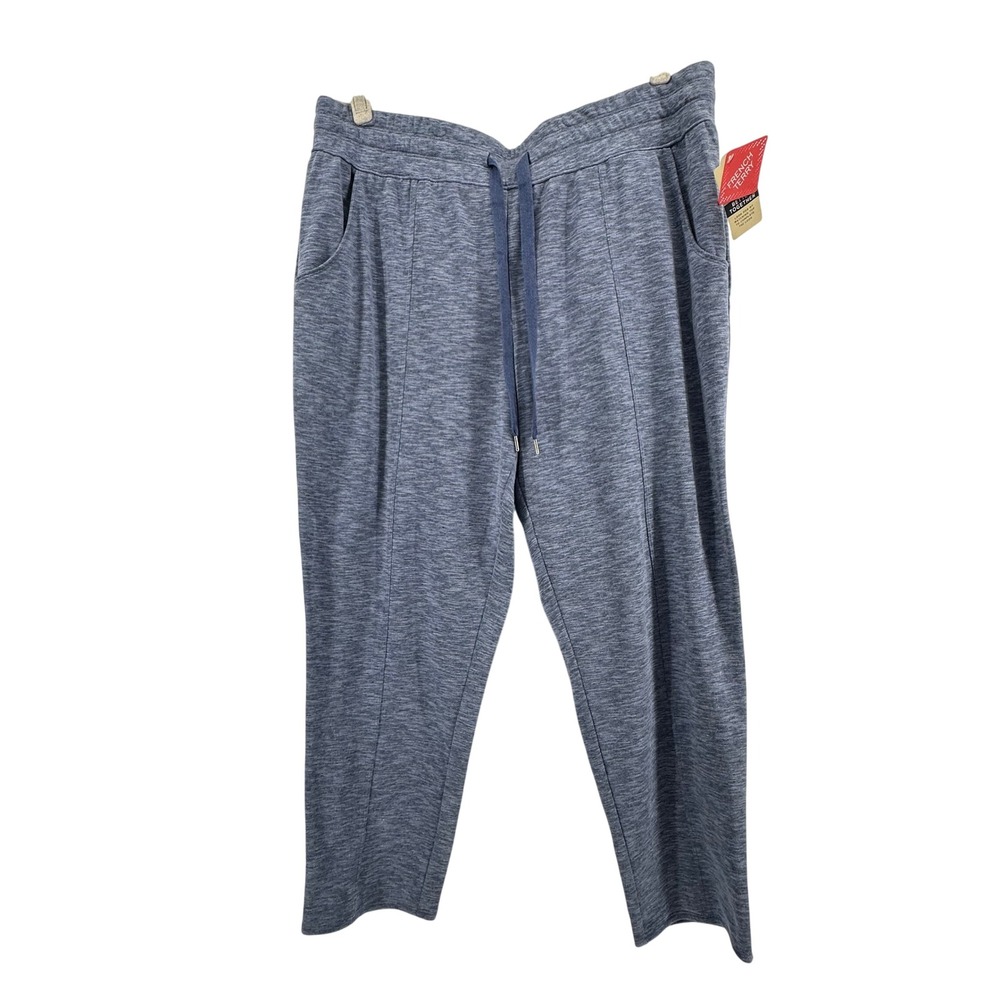 St Johns Bay Active‎ Woman French Terry Lounge Jogger Pants Size 0X Blue